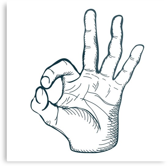 550x545 Hand Drawn Sketch Vintage Ok Sign Metal Prints By Dimair Redbubble - Sign Sketch
