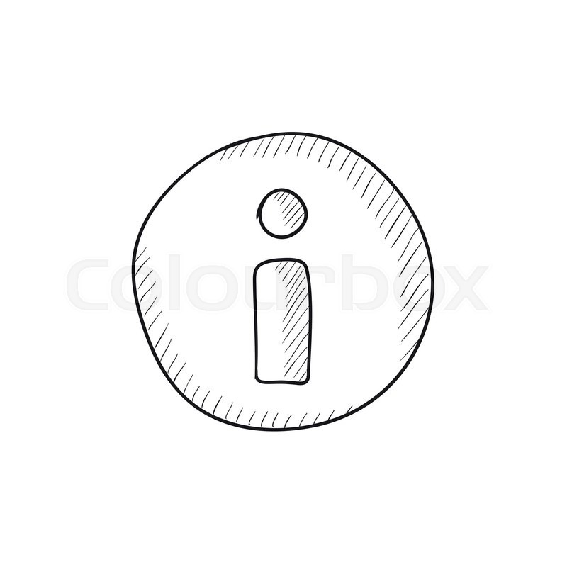 800x800 Information Sign Vector Sketch Icon Isolated On Background. Hand - Sign Sketch