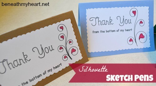 500x275 Diy Thank You Cards {With Sketch Pens} - Silhouette Cameo Sketch Pens