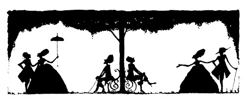 503x213 Silhouette Sketch Of Lovers In The Garden Denoting The End Of The - Silhouette Sketch