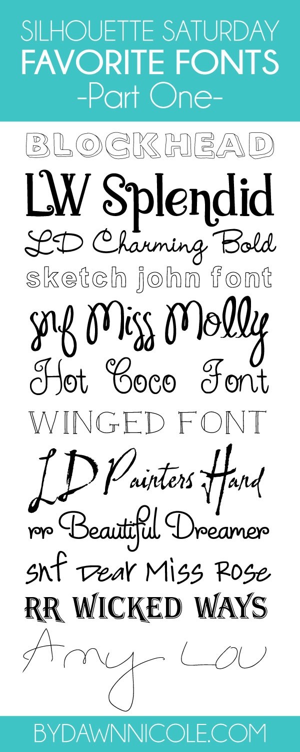600x1500 Favorite Silhouette Fonts, Part One Dawn Nicole - Silhouette Sketch Fonts