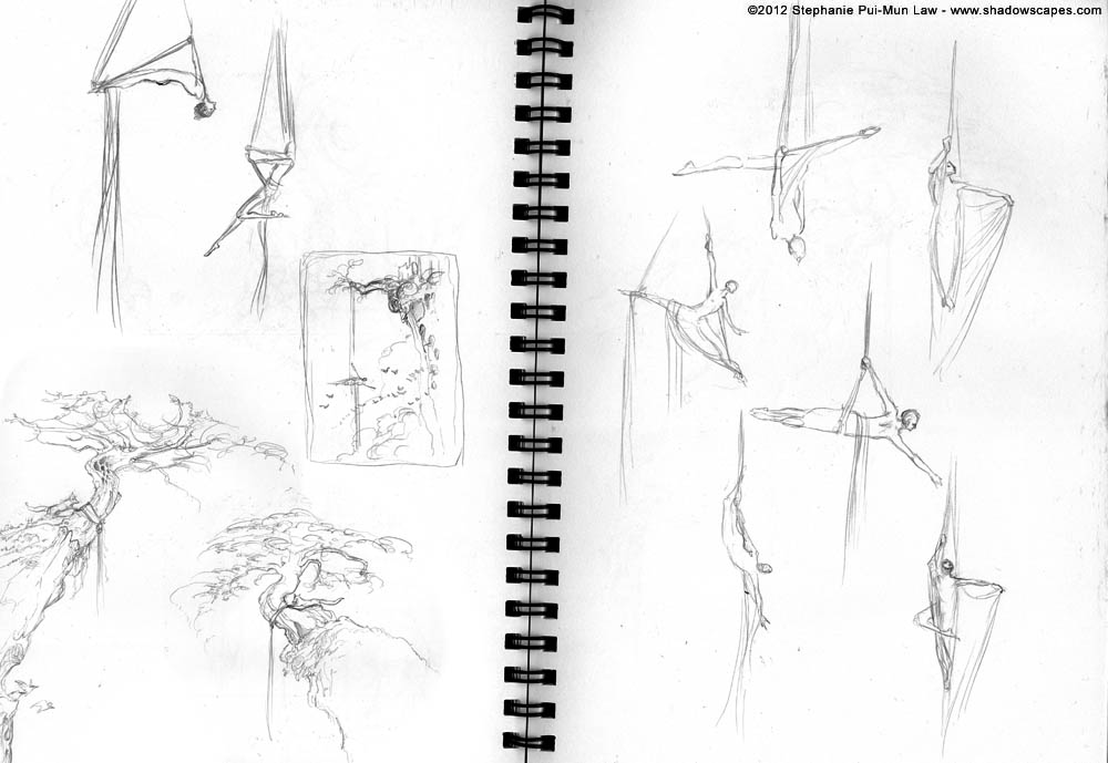 1000x689 Midnight Ramblings Aerial Silk Dancing Sketches - Silk Sketch