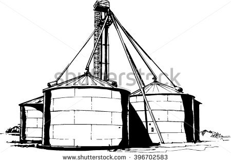 450x318 Collection Of Free Grained Clipart Grain Elevator. Download On Ubisafe - Silo Sketch