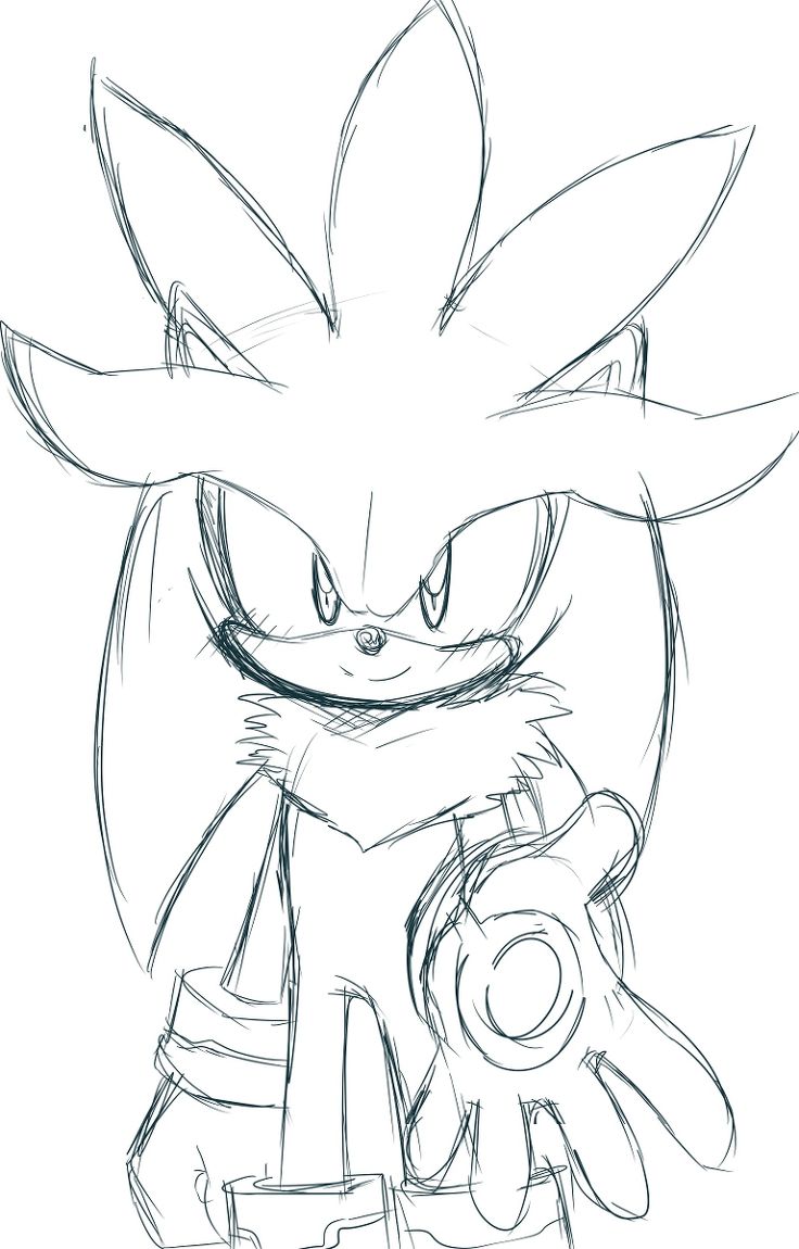 736x1150 Collection Of Silver Sonic Drawing High Quality, Free - Silver Fern Sketch