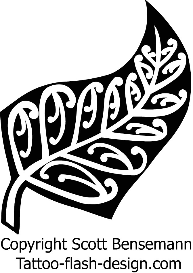 671x947 Silver Fern Koru Pattern Tattoos - Silver Fern Sketch