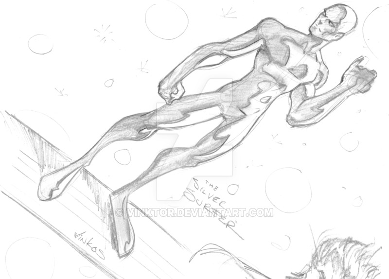 800x574 Quick Silver Surfer Sketch By Vinktor - Silver Surfer Sketch