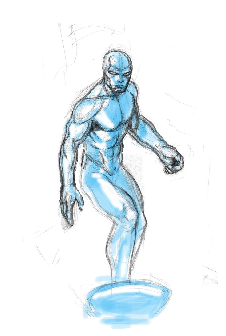 734x1088 Silver Surfer Sketch By Kjvallentin - Silver Surfer Sketch