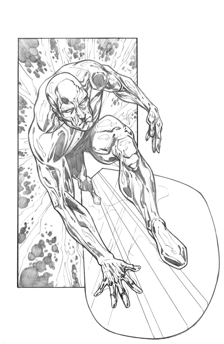 750x1150 Silver Surfer... Robert Atkins Art - Silver Surfer Sketch