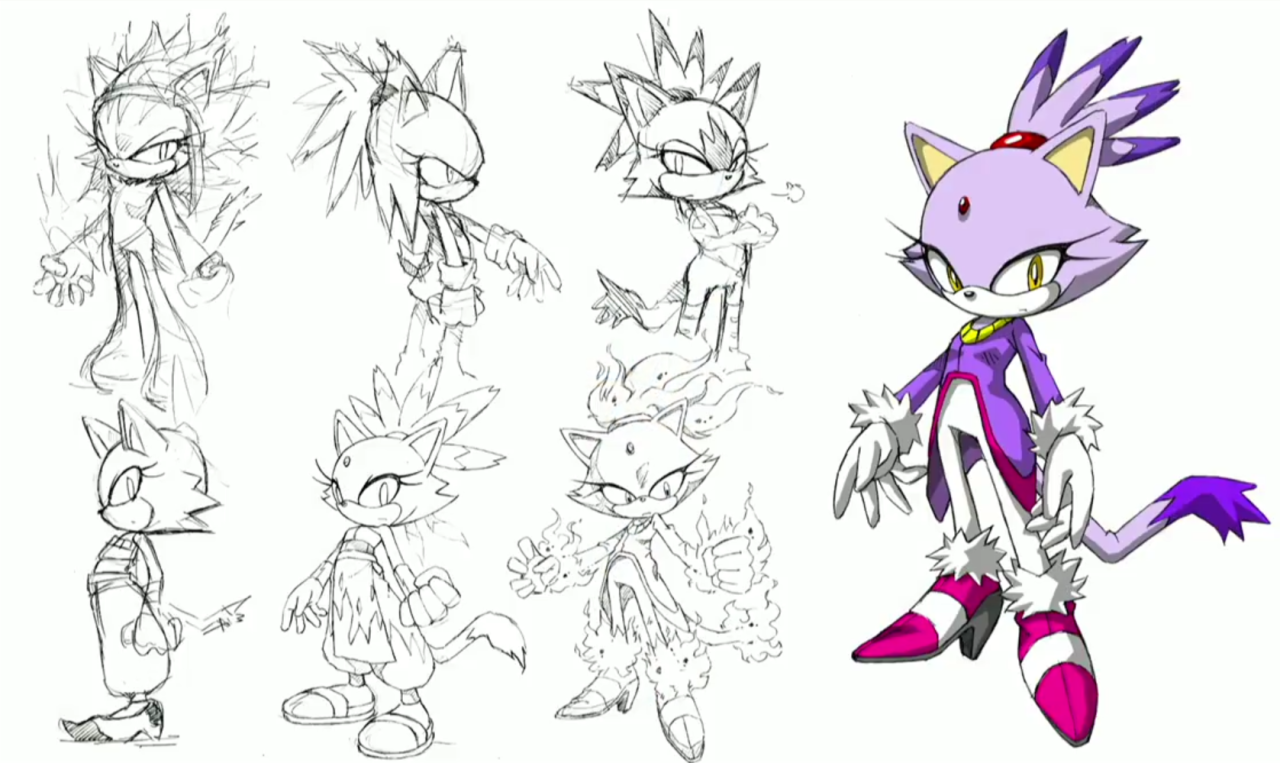 1280x763 Never Before Seen Concept Art Of Sonic Characters Shown - Silver The Hedgehog Sketch