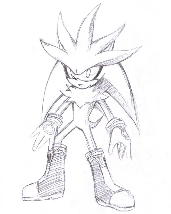 600x750 Silver The Hedgehog By Rehmiel - Silver The Hedgehog Sketch