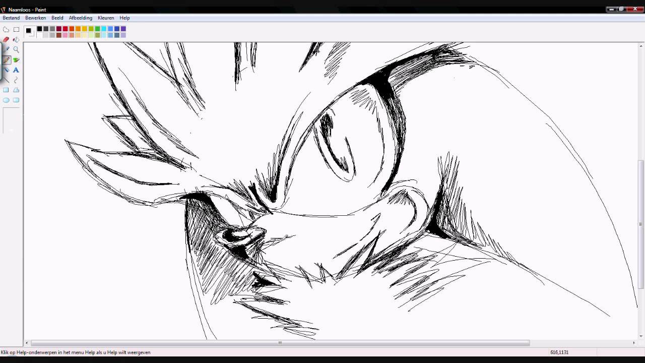 1280x720 Speed Paint [[Silver The Hedgehog Sketch]] Done In Ms Paint - Silver The Hedgehog Sketch