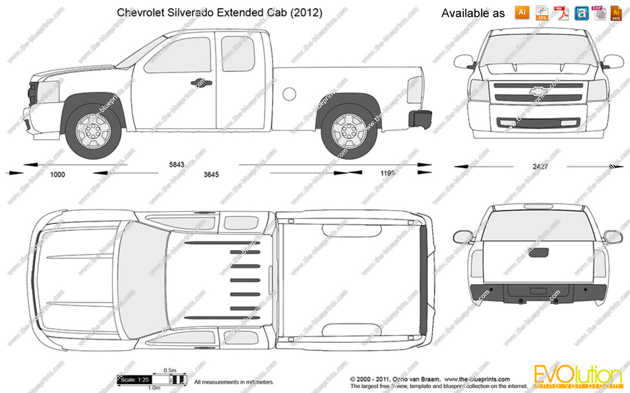 1280x800 2013 Chevy Silverado Vector Template - Silverado Sketch