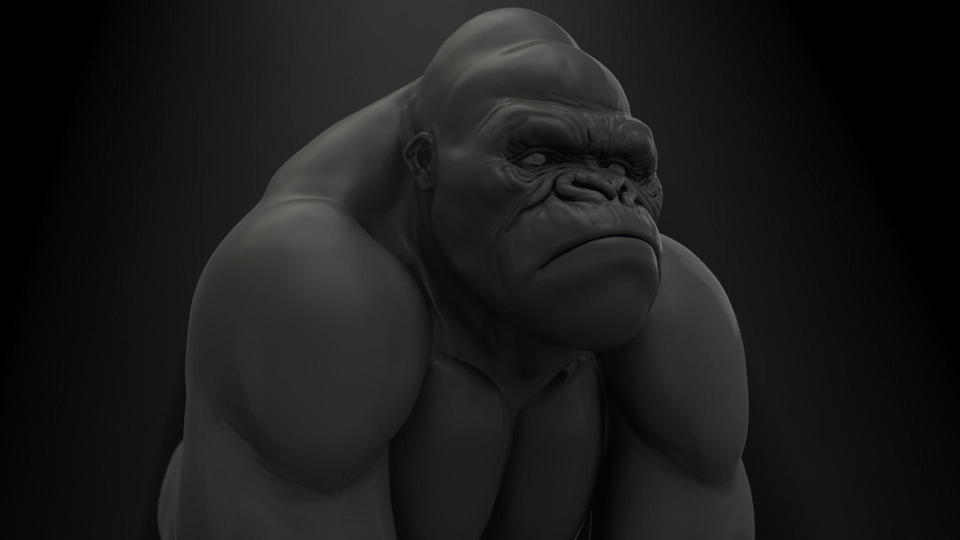 1920x1080 Cesar Eiji Nunes - Silverback Gorilla Sketch