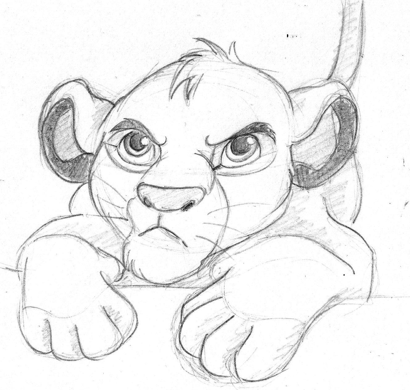 1330x1266 Disney Sketch - Simba Sketch