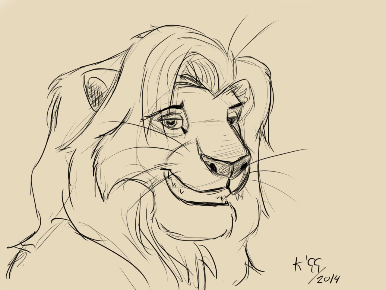 1280x960 Sketch] Simba By Kosko99 - Simba Sketch