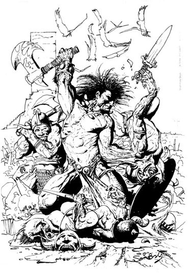375x548 Slaine Sketch - Simon Bisley Sketch
