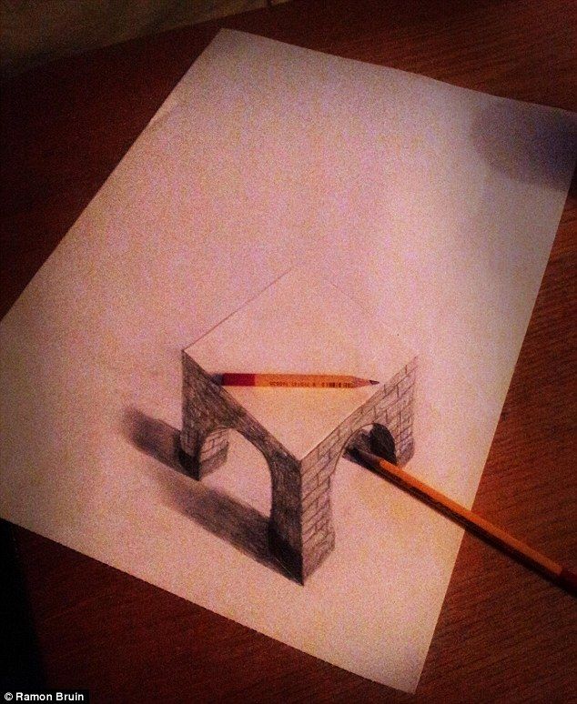 634x774 Collection Of Awesome 3d Drawing Ideas High Quality, Free - Simple 3d Sketches