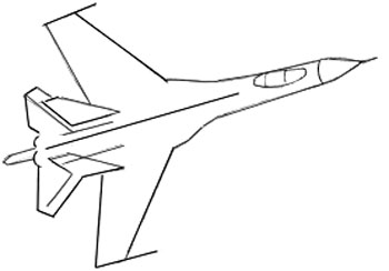 350x244 How To Draw An Airplane - Simple Airplane Sketch