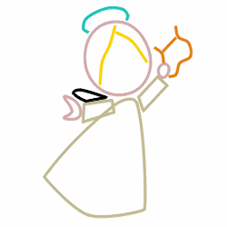 250x250 Drawing A Cartoon Angel - Simple Angel Sketch