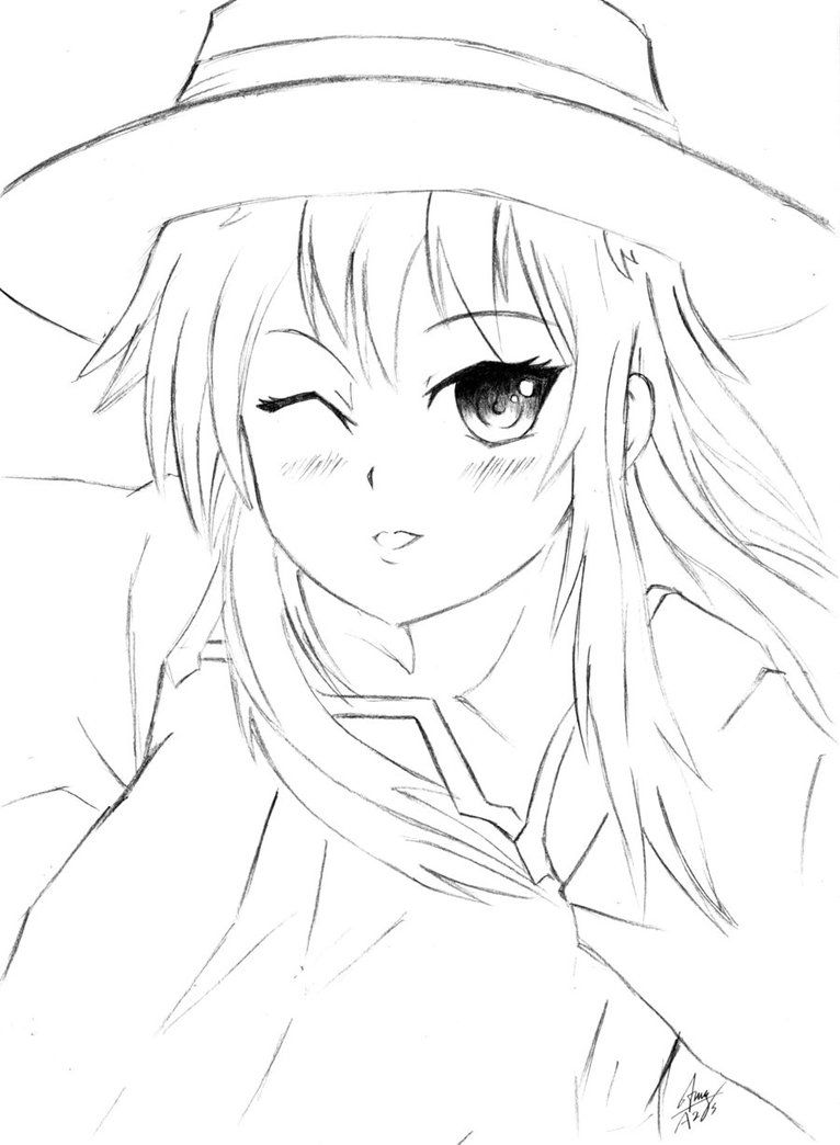 766x1044 Anime Sketches Simple Anime Girl Sketch By ~yusufisazis On - Simple Anime Sketch