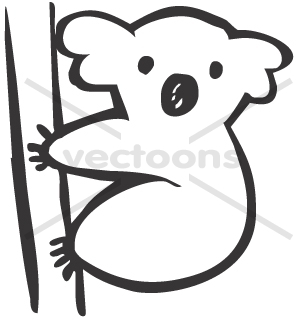300x320 Simple Baby Koala Illustration In Sketch Style - Simple Baby Sketch