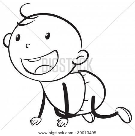 450x454 Simple Baby Sketch Sketch Coloring Page - Simple Baby Sketch
