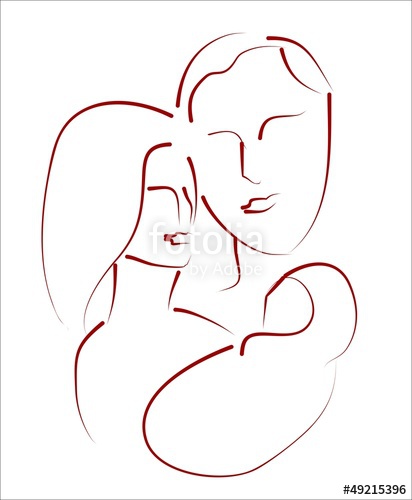 412x500 Couple With Baby - Simple Baby Sketch