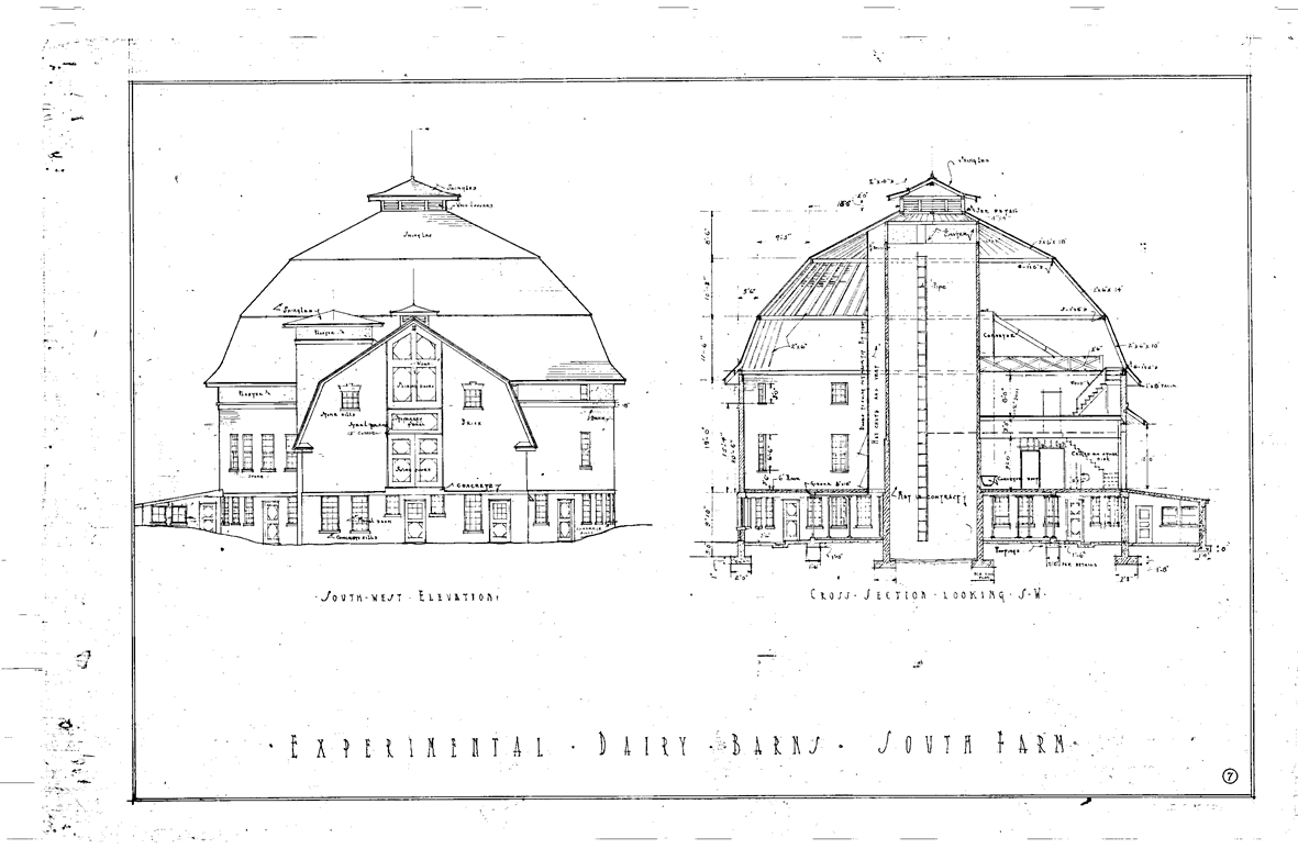 1181x773 Ideals @ Illinois Experimental Dairy Barns, South Farm, Drawing No. 7 - Simple Barn Sketch