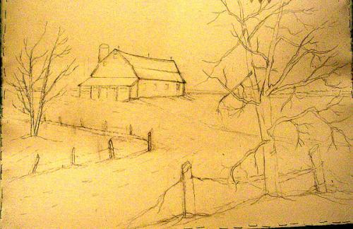 500x324 Winter Barn 12 Sheet - Simple Barn Sketch