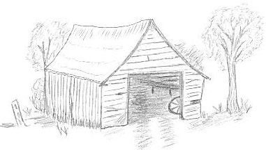 381x216 Chagrin And Bear It Shedding - Simple Barn Sketch
