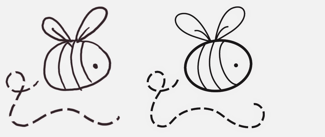 1063x450 Marisa Straccia Bee Design - Simple Bee Sketch