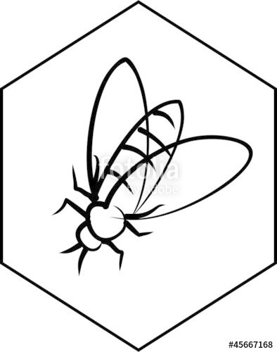 394x500 Bee - Simple Bee Sketch