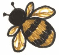 200x187 How To Draw A Simple Bee Bee Decorations Drawings - Simple Bee Sketch