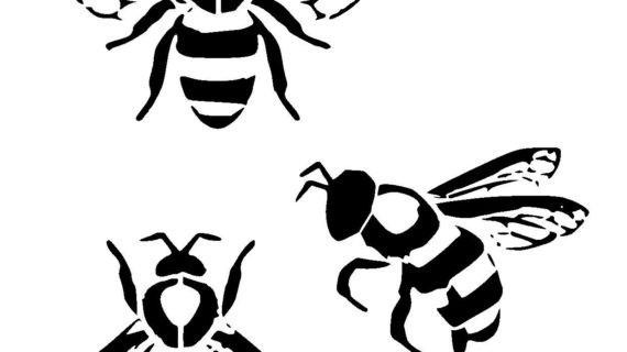 570x320 Clipart Bee Sketch - Simple Bee Sketch