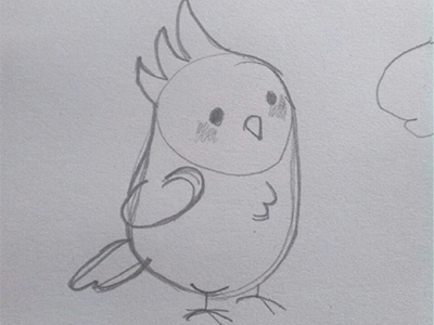 400x300 Simple Bird - Simple Bird Sketch