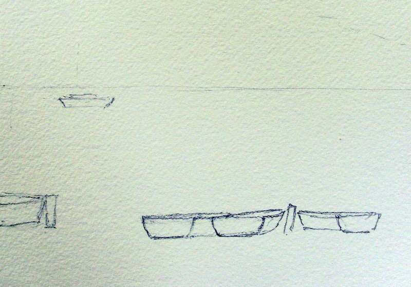 800x559 Drawing Of Boats For Simple Watercolor Painting - Simple Boat Sketch