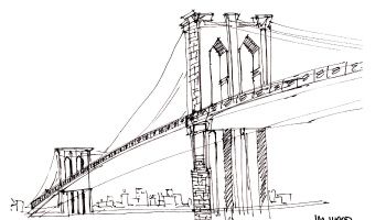 350x200 Simple Brooklyn Bridge Tattoo - Simple Bridge Sketch