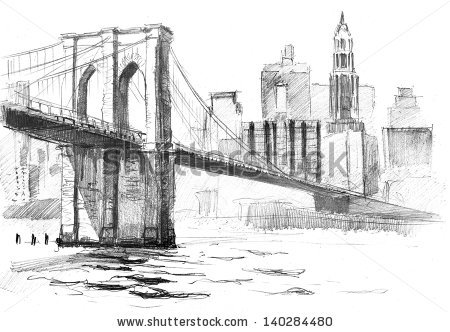 450x332 Drawn Skyscraper Simple - Simple Bridge Sketch