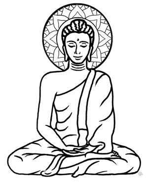 300x379 Collection Of Free Buddha Clipart Sketch. Download On Ubisafe - Simple Buddha Sketch