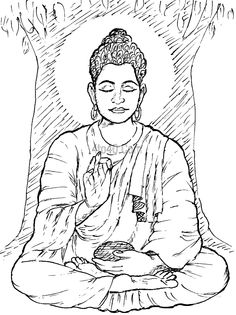 236x315 Collection Of Gautam Buddha Drawing Photo High Quality, Free - Simple Buddha Sketch