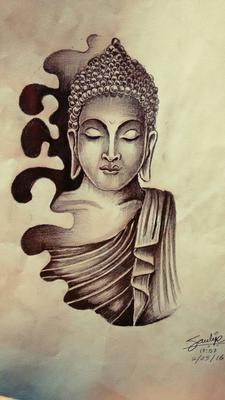 736x1308 Buddha Pencil Painting Photo Simple Pencil Sketches Of Buddha 589 - Simple Buddha Sketch