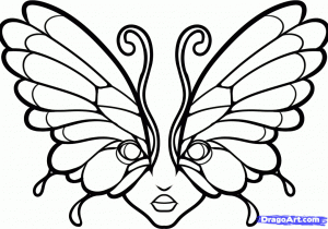300x210 Easy Butterfly Drawings In Black And White Simple Butterfly - Simple Butterfly Sketch
