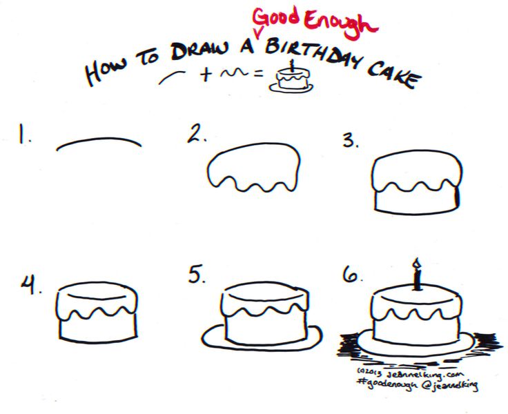 736x600 How To Draw A Good Enough Birthday Cake - Simple Cake Sketch
