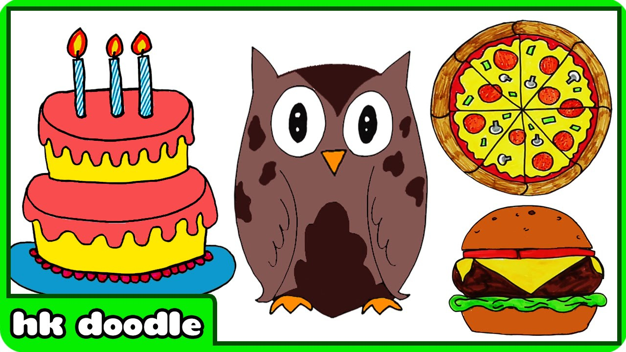 1280x720 Simple Drawing For Kids How To Draw A Birthday Cake And More Super - Simple Cake Sketch