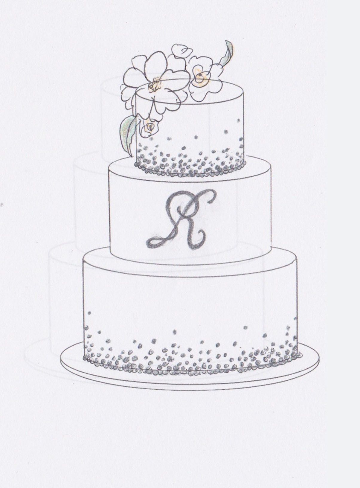 Simple Cake Sketch at PaintingValley.com | Explore collection of Simple ...