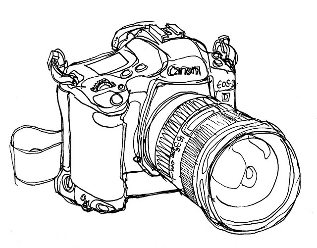 640x501 Eos 1d Mkii Uploaded By Conway On We Heart It - Simple Camera Sketch