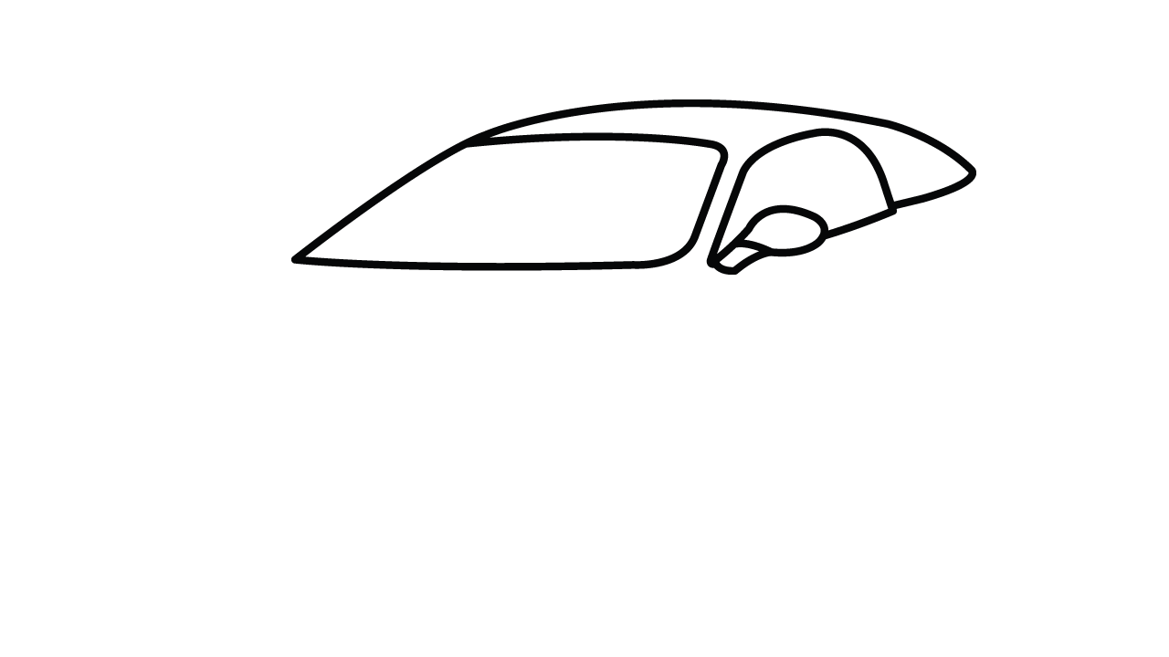 1280x720 How To Draw Ferrari 360, A Sports Car, Easy Step By Step Drawing - Simple Car Sketch