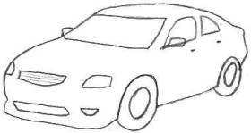 280x149 Pencil Car Drawings - Simple Car Sketch