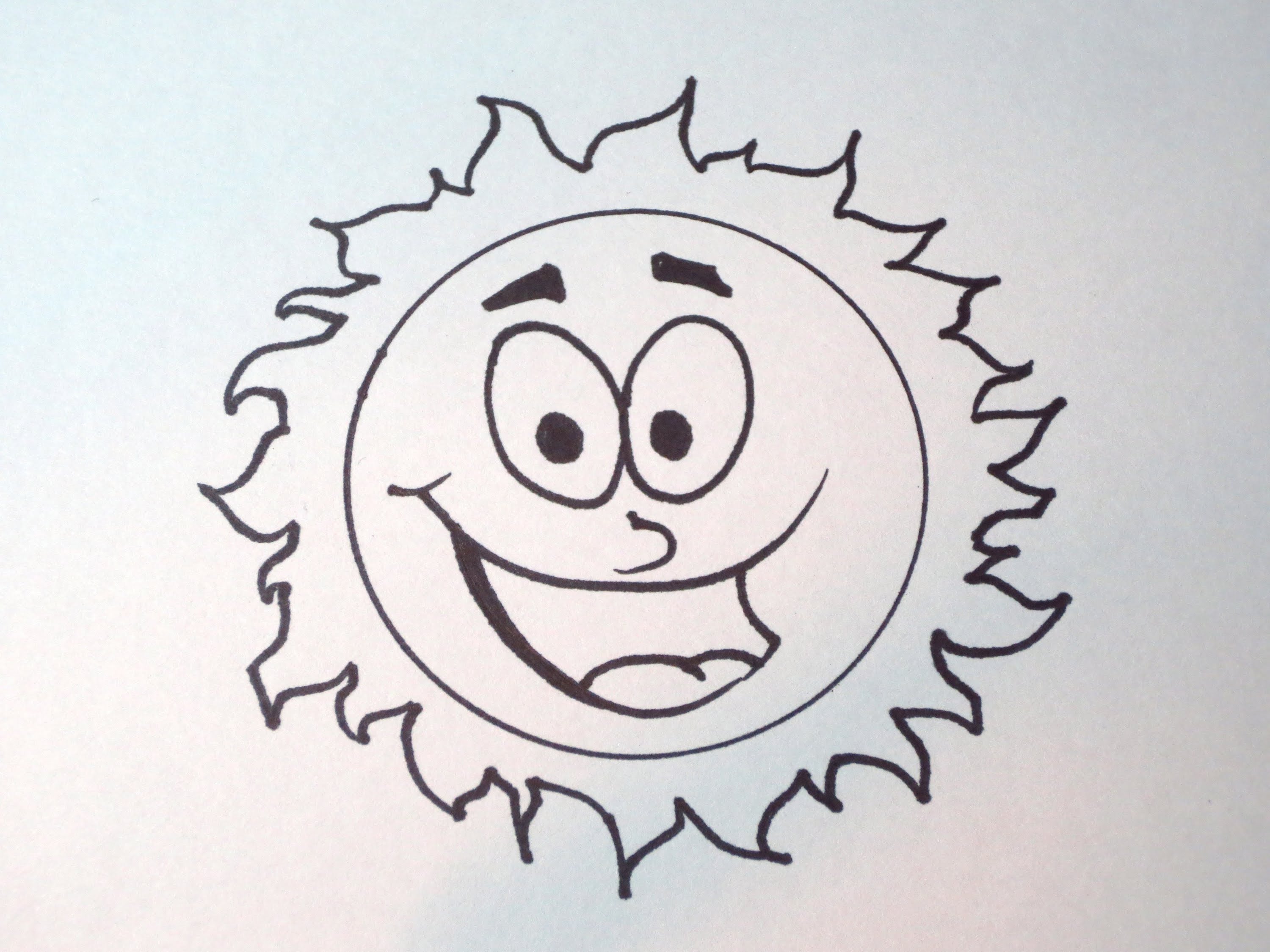 3000x2250 How To Draw A Simple Cartoon Sun - Simple Cartoon Sketches