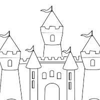 200x200 Drawing Castle - Simple Castle Sketch